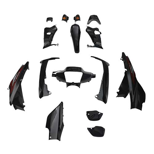 [MTC0173] KIT PLASTICOS COMPLETOS HONDA WAVE NF 100 NEGRO
