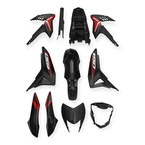 [MTC0480] KIT PLASTICOS COMPLETOS HONDA XR190L NEGRO